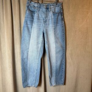 MADEWELL Pieced Edition Classic Straight Ankle Jeans In Clairmont Wash Size 28‎
